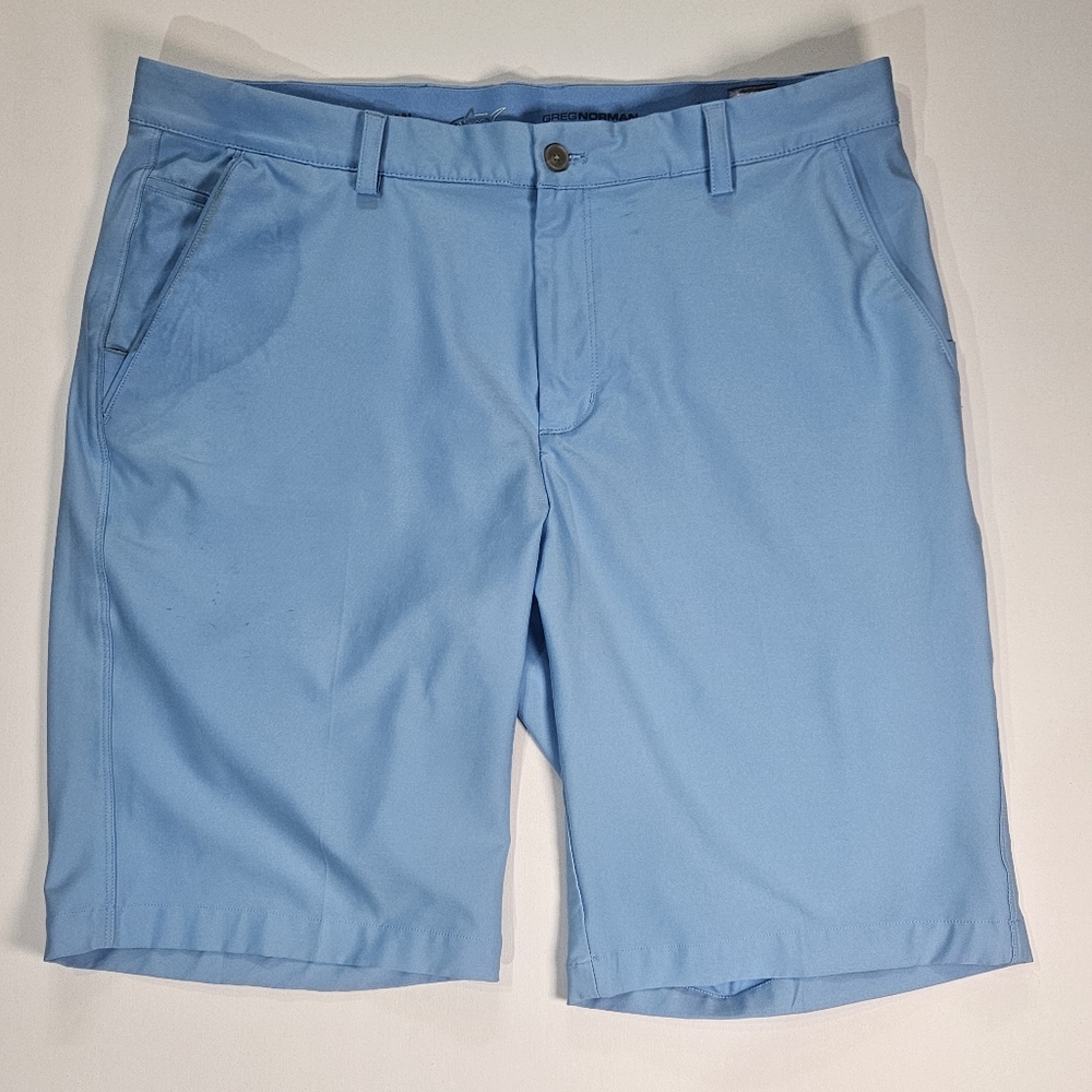 Greg Norman Collection Golf Shorts Mens‎ Size 36 Light Blue Play Dry Technology
